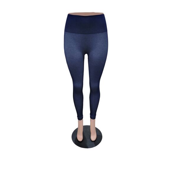Spanx Look At Me Now Seamless Leggings Women’s‎ Size Small Blue Pull-On Shaping - Picture 2 of 14
